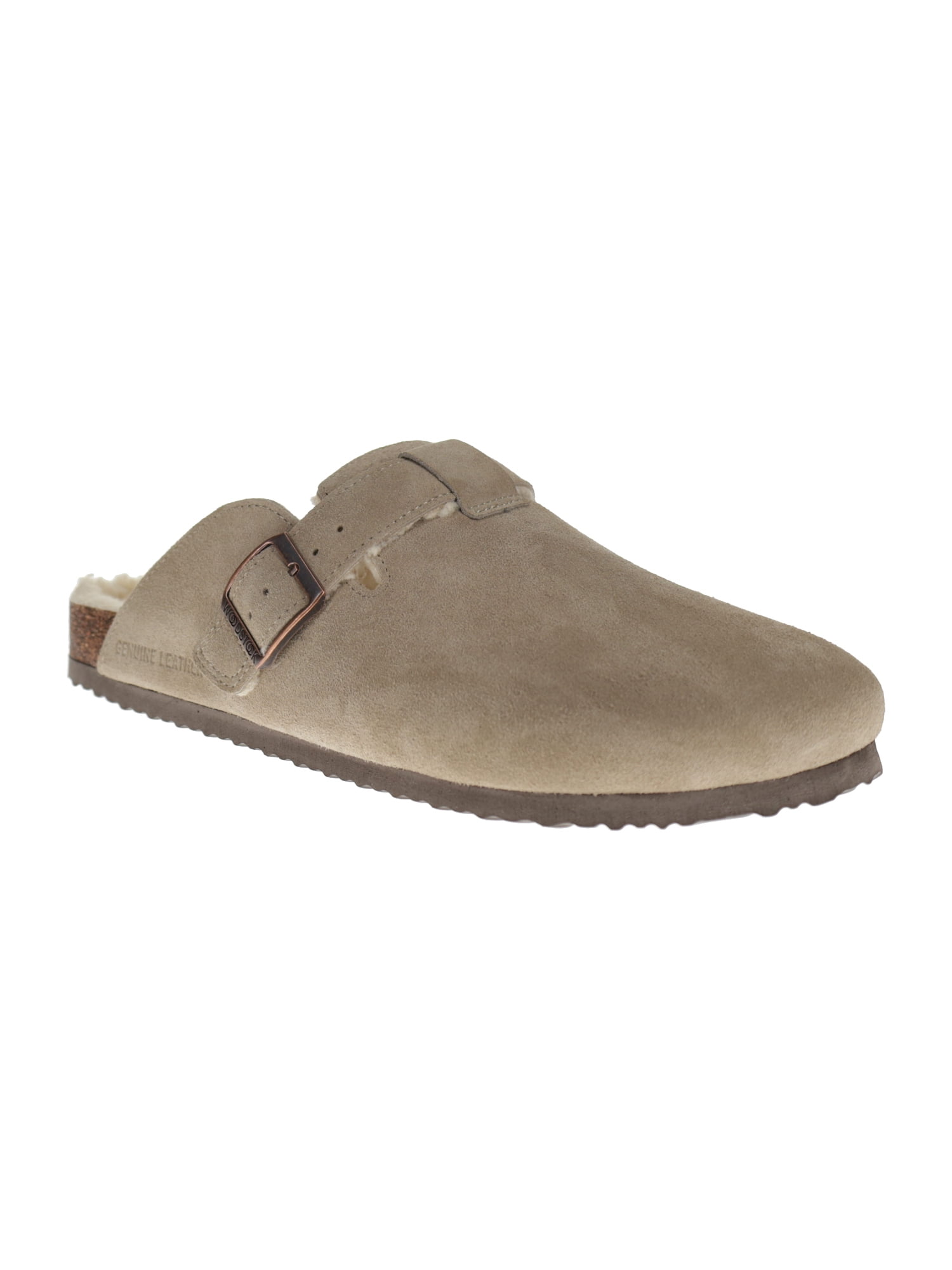 Woodstock Men's Beacon Lined Genuine Leather Comfort Clog Sandal with Faux Sherling Lining