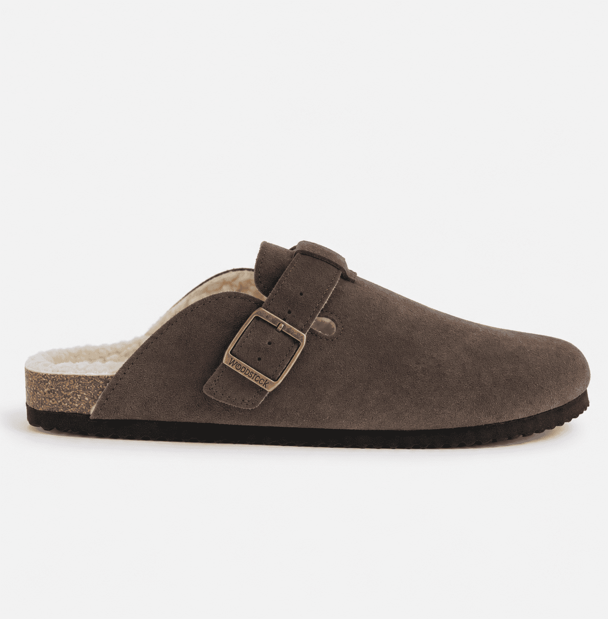Woodstock Men's Beacon Lined Genuine Leather Comfort Clog Sandal with Faux Sherling Lining