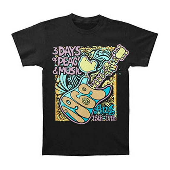 Woodstock Men's Peace & Music T-shirt XX-Large Black