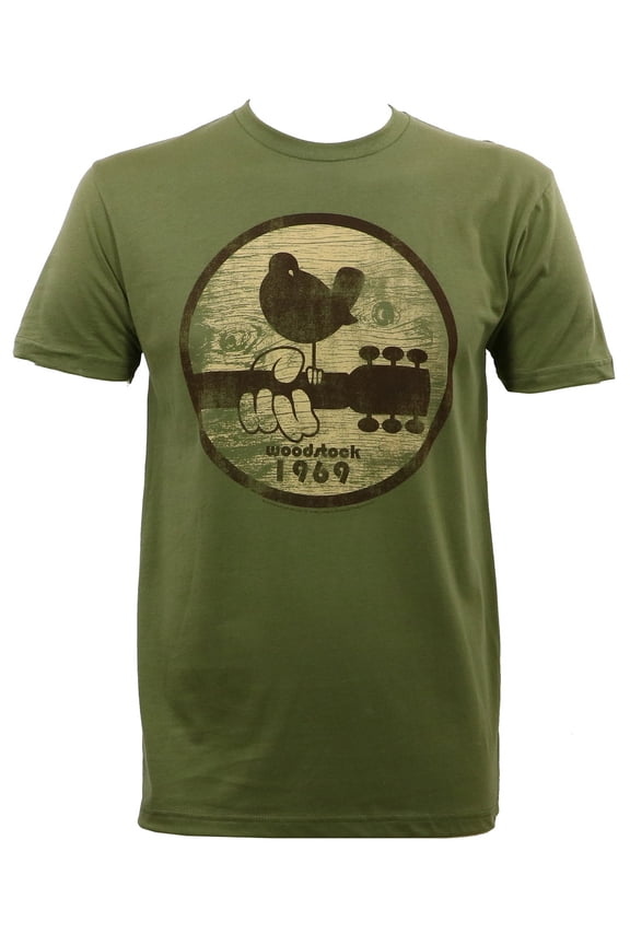 Woodstock - Mens 1969 Fitted T-Shirt Green 2XL