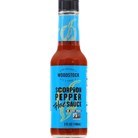 Woodstock Non-GMO Hot Sauce Scorpion Pepper - 5 fl oz Pack of 4 ...