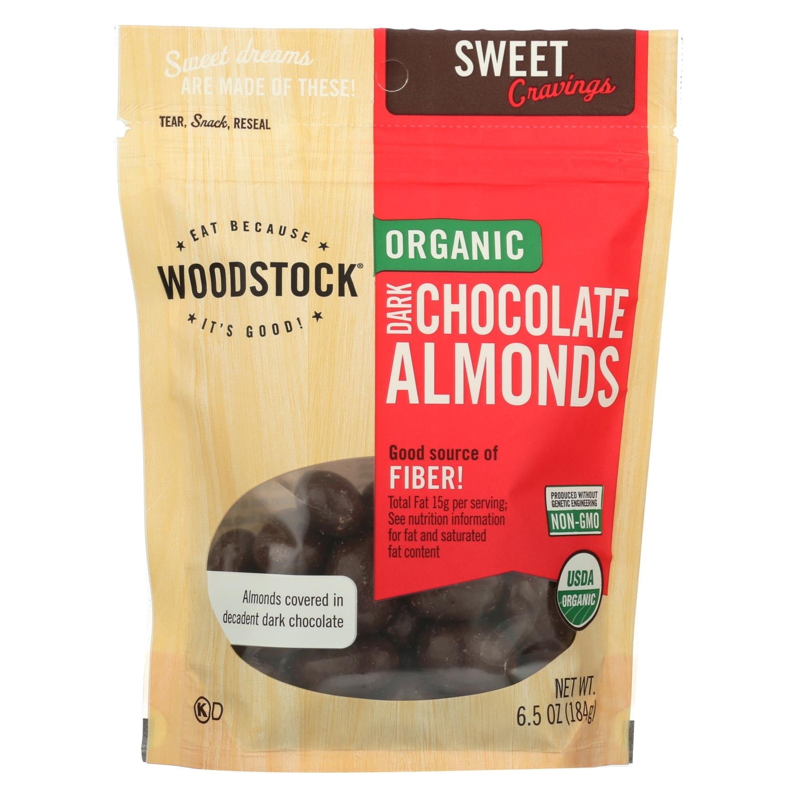 Woodstock Dark Chocolate Almonds (15x3.5 Oz)