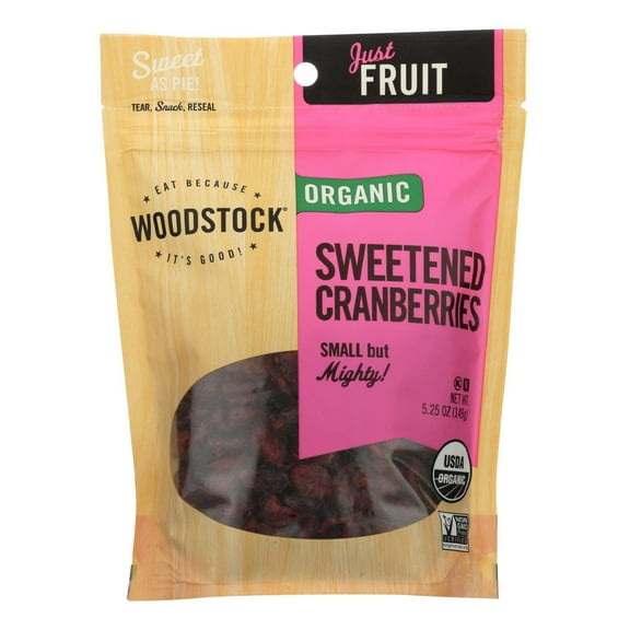 Woodstock Organic Fruit Cranberries Sweetened - (Case of 8 - 5.25 oz)