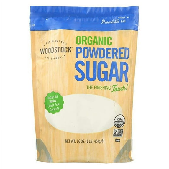 Woodstock Organic Powdered Sugar -- 16 oz Pack of 3