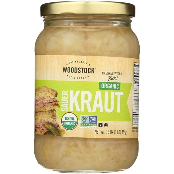 Woodstock Organic Sauerkraut Gluten Free -- 16 oz Pack of 4
