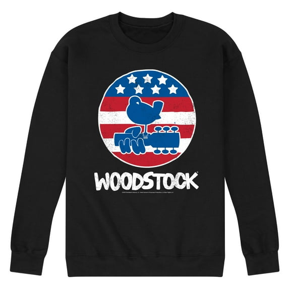 Woodstock - Original Poster - Americana - Men's Crew Neck Fleece Pullover