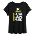 thumbnail image 1 of Woodstock - Peace, Love, Music - Juniors Ideal Flowy Muscle T-Shirt, 1 of 5