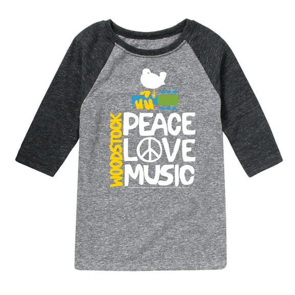 Woodstock - Peace, Love, Music - Toddler & Youth Raglan Graphic T-Shirt