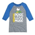 thumbnail image 1 of Woodstock - Peace, Love, Music - Toddler & Youth Raglan Graphic T-Shirt, 1 of 4