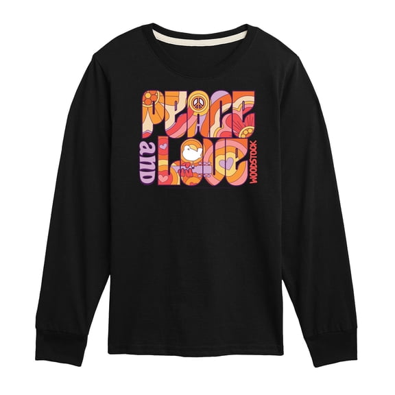 Woodstock - Peace & Love Pattern - Toddler & Youth Long Sleeve Graphic T-Shirt