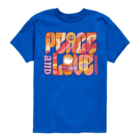Woodstock - Peace & Love Pattern - Toddler & Youth Short Sleeve Graphic T-Shirt