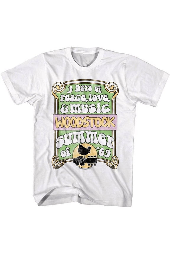 Woodstock Summer of 69 White Adult T-Shirt