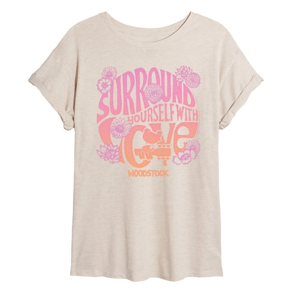 Woodstock - Surround W Love - Women's Oversized Graphic T-Shirt