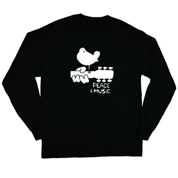 Woodstock T-shirt Men's Long Sleeve Tee Black