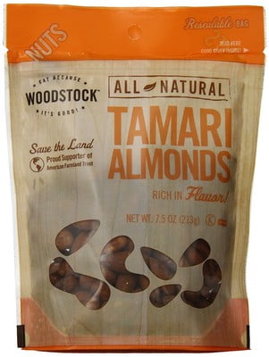 Woodstock Tamari Almonds 7.5 oz (Pack of 8)