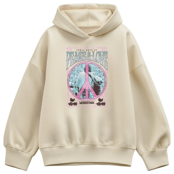 Woodstock - Three Days - Ladies Oversized Fleece Hoodie Sweatshirt