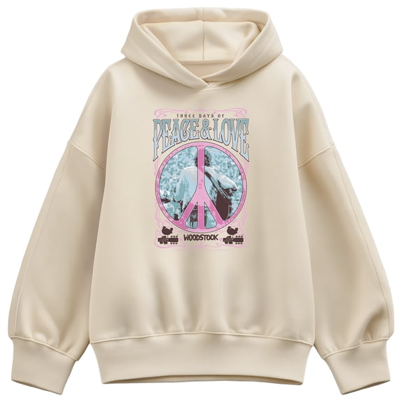 Woodstock - Three Days - Ladies Oversized Fleece Hoodie Sweatshirt