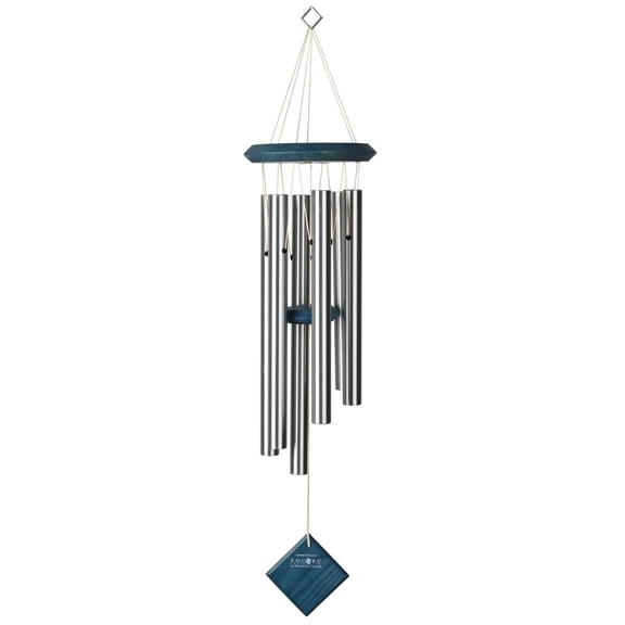 Woodstock Wind Chimes Encore Collection, Chimes of Pluto, 27'' Silver Wind Chime DCBW27