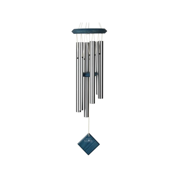 Woodstock Chimes of Pluto Wind Chime 27 Inch Silver Aluminum 6 Tubes