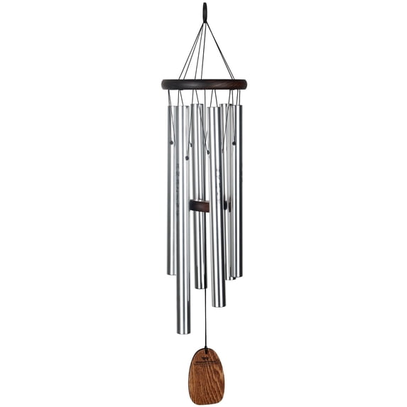 Woodstock Wind Chimes Signature Collection, Affirmation Chime, 25'' Amazing Grace Silver Wind Chime AFASB