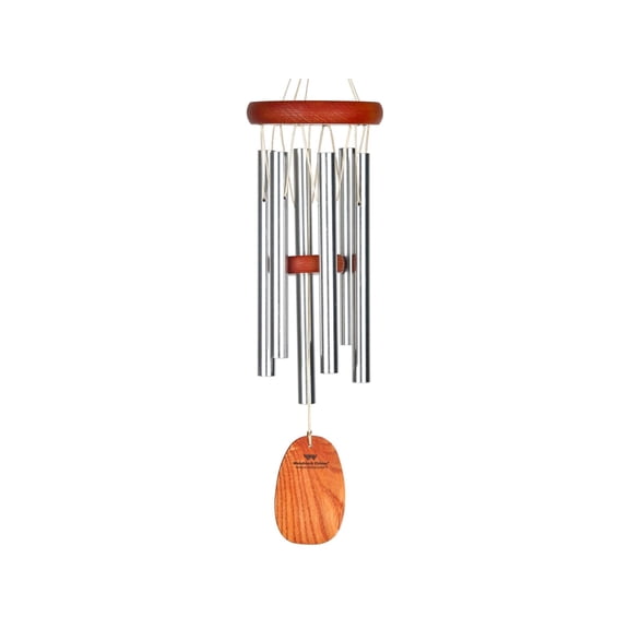 Woodstock Amazing Grace Wind Chime 16 Inch Silver Aluminum 6 Tubes