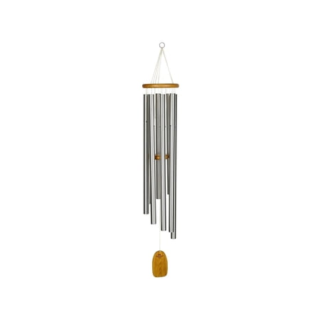 Woodstock Wind Chimes Gregorian Bell 56 Inch Outdoor Silver Aluminum 8 Tubes