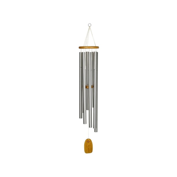 Woodstock Wind Chimes Gregorian Bell 56 Inch Outdoor Silver Aluminum 8 Tubes