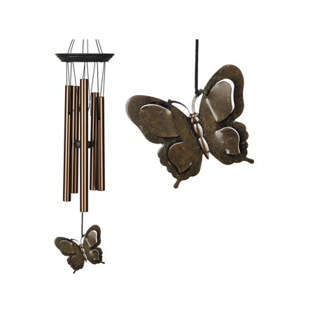 Woodstock Chimes Butterfly Garden Collection Wind Chime 21 Inch Bronze Aluminum