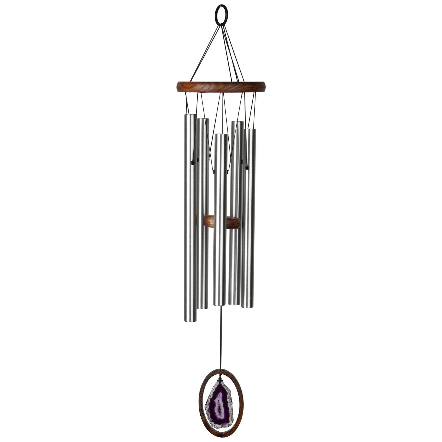 Large Purple Agate and Metal Wind Chime