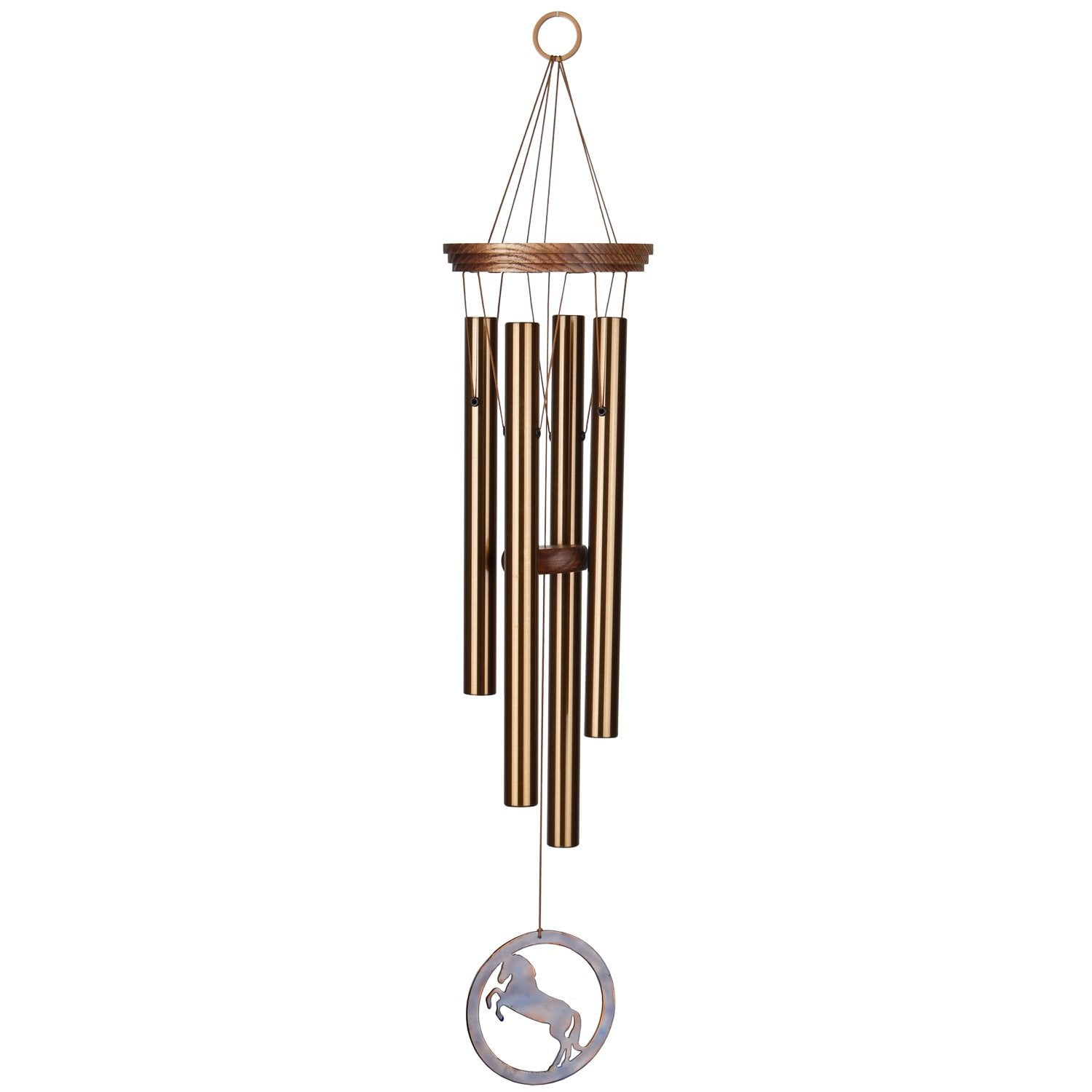 Bronze and Teak Finish Equestrian Spirit Wind Chime, 26"