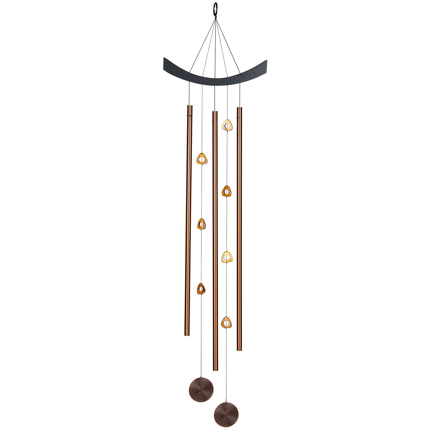 Bronze and Tiger's Eye Feng Shui Wind Chime, 41"