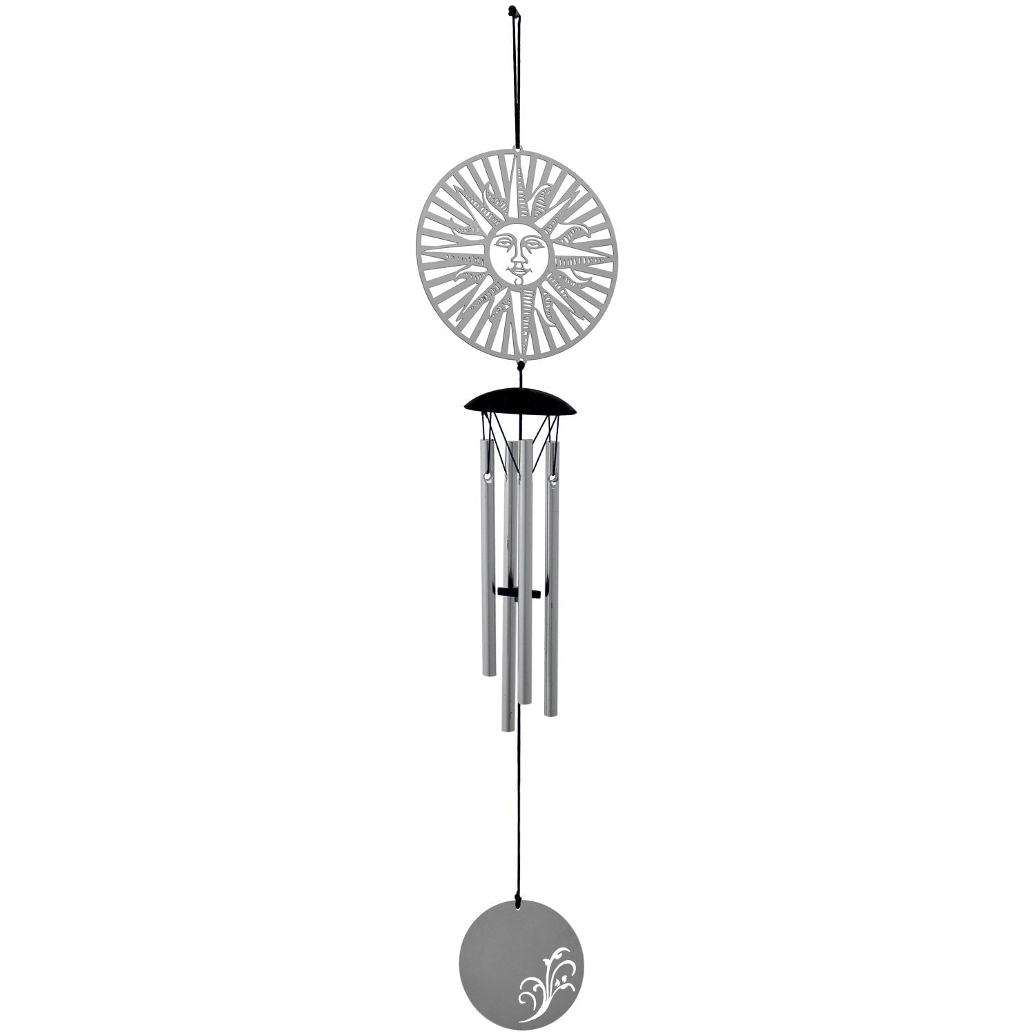 Silver Metal Sun and Stars Wind Chime, 18 inches