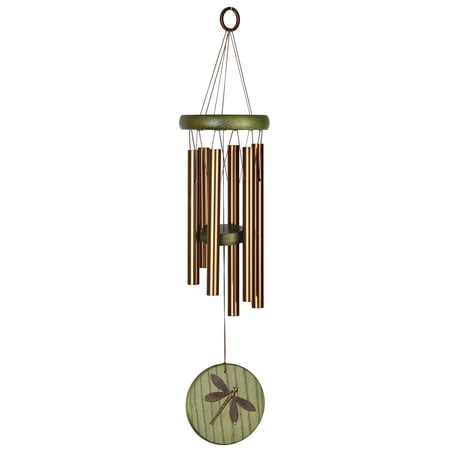 Woodstock Wind Chimes Signature Collection, Woodstock Habitats Chime, 17'' Green Dragonfly Wind Chime HCGD