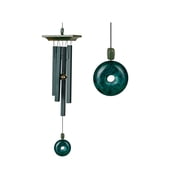 Woodstock Wind Chime Jade Eastern Meditation 22 Inch Satin Green Ash Golden Ratio 4 Tubes for Outdoor Garden