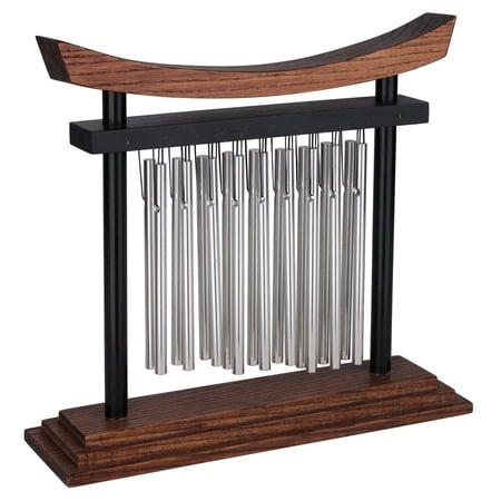 Woodstock Wind Chimes Signature Collection, Woodstock Tranquility Table Chime, 9'' Silver Wind Chime TTC