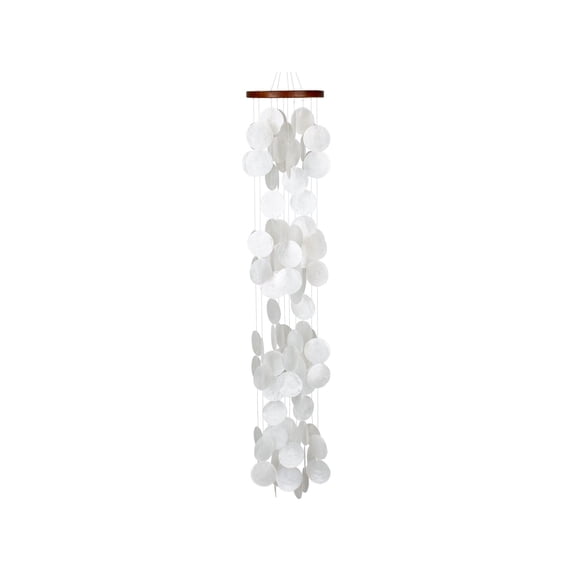 Woodstock Windchimes Capiz Waterfall Blanca, Wind Chimes For Outside, Wind Chimes For Garden, Patio, and Outdoor Décor, 40"L