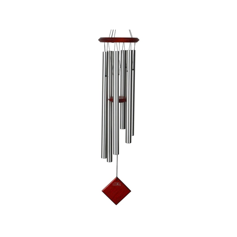 Woodstock ウィンドチャイムChimes of Earth Woodstock Chimes of Earth Wind Chime 37 Inch Silver Aluminum 6