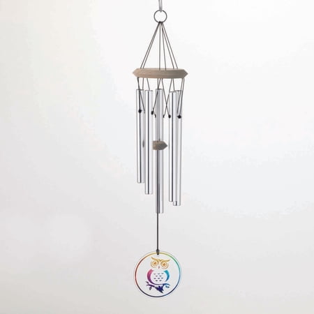 Woodstock Windchimes Habitats Chime Glass, Owl, Wind Chimes For Outside, Wind Chimes For Garden, Patio, and Outdoor Décor, 22"L