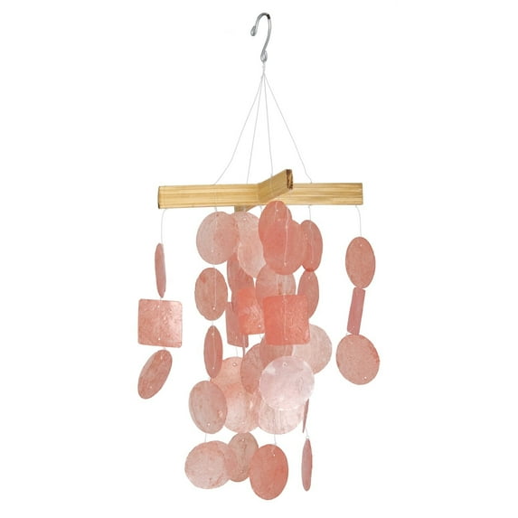 Woodstock Windchimes Mini Capiz Chime Coral, Wind Chimes For Outside, Wind Chimes For Garden, Patio, and Outdoor Décor, 12"L