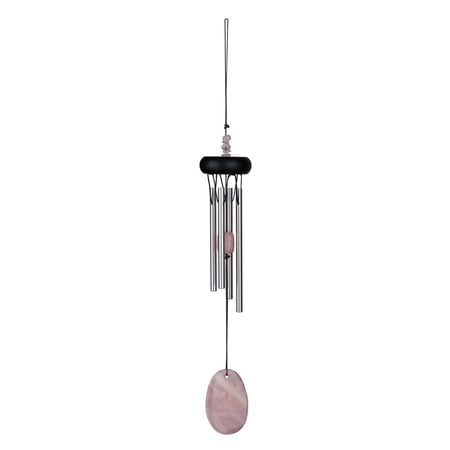 Woodstock Windchimes Precious Stones Chimes Rose Quartz, Wind Chimes For Outside, Wind Chimes For Garden, Patio, and Outdoor Décor, 12"L