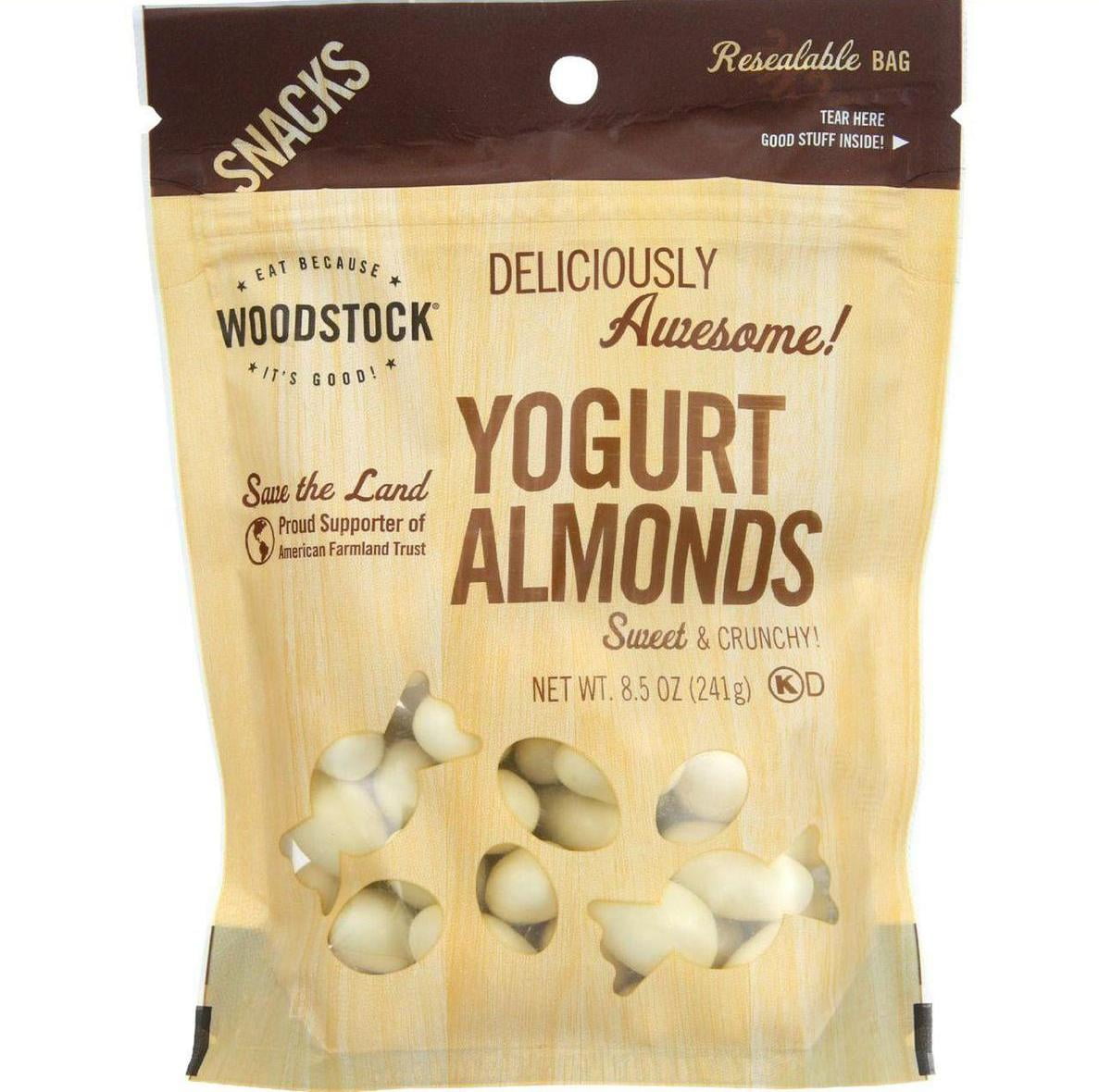Woodstock Yogurt Almonds - Case Of 8 - 8.5 Oz