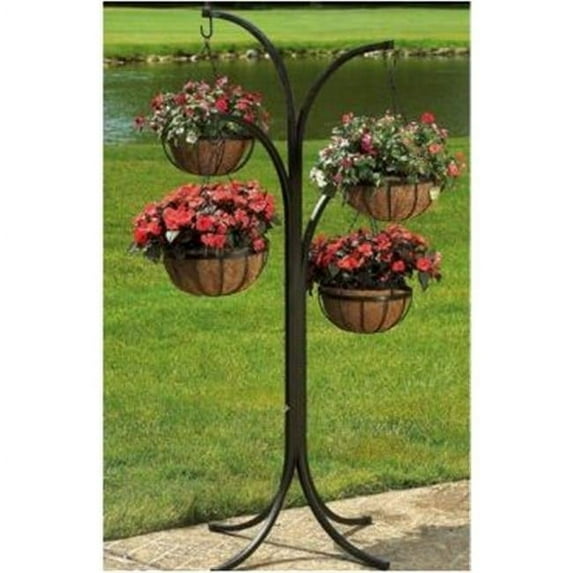 Woodstream HB4T-A 67.75 in Novelty Black Plant Stand, 4 Count