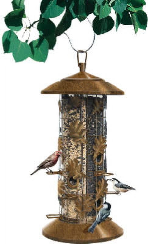 Black Metal Squirrel Resistant Hanging Tube Bird Feeder