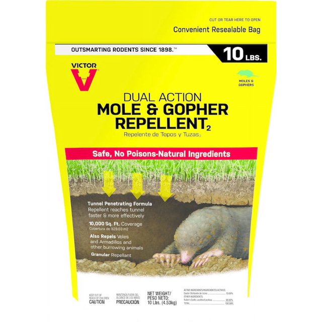 Woodstream Victor 10 LB Mole & Gopher Granular Repellent Repels Moles