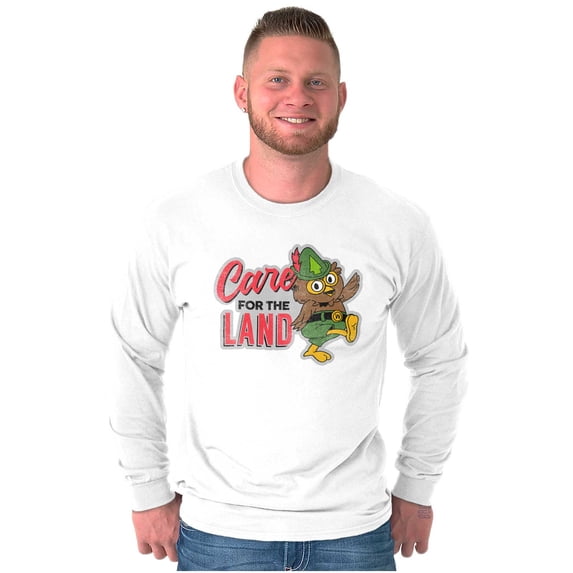 Woodsy Owl Care for the Land Retro Long Sleeve TShirt Men Women Brisco Brands S