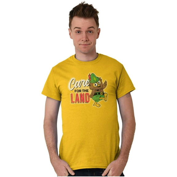 Woodsy Owl Care for the Land Retro Men's Graphic T Shirt Tees Brisco Brands S