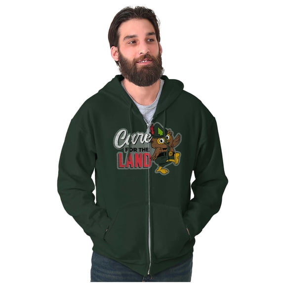 Woodsy Owl Care for the Land Retro Zip Up Hoodie Men's Women's Brisco Brands 2X