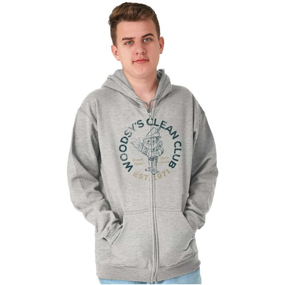 Woodsy Owl Clean Club Don't Pollute Zip Up Hoodie Men's Women's Brisco Brands M