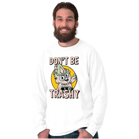 Woodsy Owl Don't Litter Retro Cartoon Long Sleeve TShirt Men Women Brisco Brands S