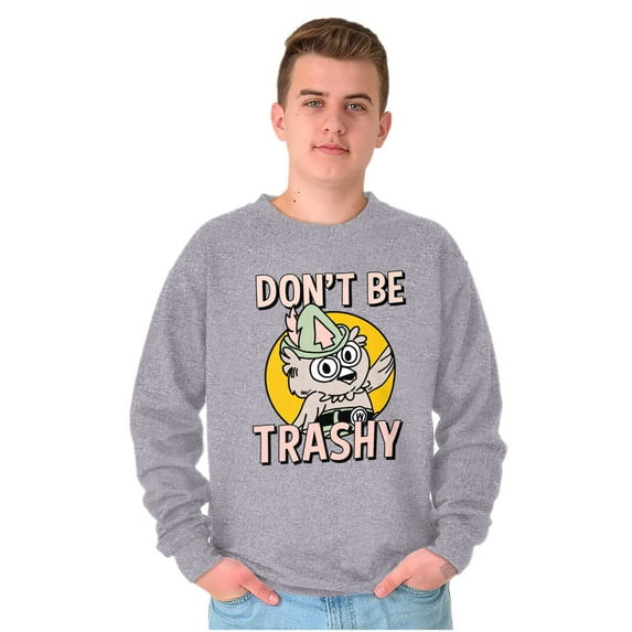 Woodsy Owl Don't Litter Retro Cartoon Sweatshirt for Men or Women Brisco Brands L